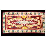 Early 20th C. Colorful Hook Rug