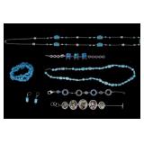 Howlite, Abalone, Blue Stone Jewelry