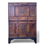 Exotic Wood Chinese Cabinet, 3-Piece
