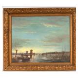 Dutch Winter Scene Oil Painting