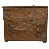 Early Heavily Embossed Brass Box