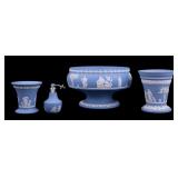Vintage Wedgwood Jasperware Blue Grouping (4)