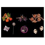 Seline Pear Brooch, Rhinestone, more Brooches