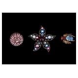 Eugene, Weiss, Czech Rhinestone Brooches/Pins