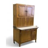 Oak & Enamel Hoosier Cabinet C 1900