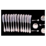 Sterling Silver Butter Knives & 3 Salts w/ Spoons