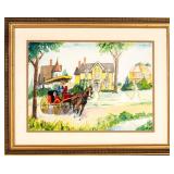 Case (1980) Watercolor of 19th C Buggy Ride