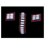 Vintage Red/White Bead Necklace & Earring Set
