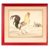 Rooster Watercolor by Alice Pauline Schafer