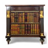 Leather Top Bookcase Chest w/ Figural Gilt Women