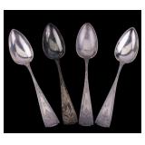 John Watts Bright Cut Coin Silver Tablespoons (4)