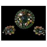 Weiss Vintage Rhinestone Brooch & Clip-on Set