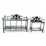 Wrought Iron Garden Cart and Plant Stand