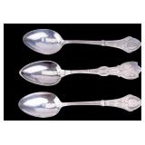 John Watts & 2 W. Faber & Sons Coin Silver Spoons