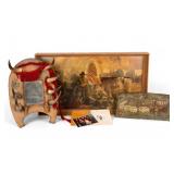 Antique Western Style Mirror, Plaque, Print