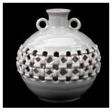 Japanese Celadon Lattice Vase