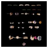 14K GE. 18K GEP, & Other Rings (34 Total)