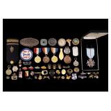 Military & Other Pins, Medals, & More (56 Pcs)