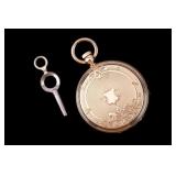 Elgin Brass Cased Pocket Watch with Key