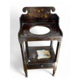 19th C Painted and Stenciled Wash Stand