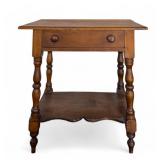 19th C One Drawer Stand with Shelf