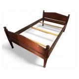 19th C Modified Rope Bed with Red Wash