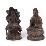 Guanyin Bronze/Brass Sculptures (2)