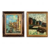 Venice and European Canal Scene Paintings (2)