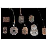 Hardstone Guanyin & Chinese Zodiac Pendants (8)