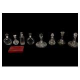 Glass Decanters (8) + Cocktail Shaker Set