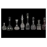 Glass / Crystal Decanters w/ Stoppers (8)