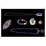 Vintage Art Deco Blue Jewelry