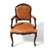 Alligator Covered French-Style Arm Chair