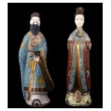 20th C Chinese Cloisonne Empress & Emperor