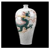 Chinese Crackle Glaze Dragon Meiping Vase