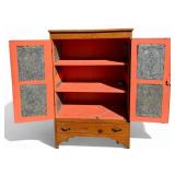 19th C. Punched Tin Pie Safe W/ Drawer