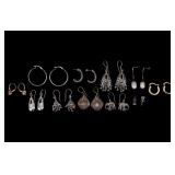 Sterling Silver Earrings, Some CZ (11 Pairs)