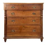 Classical 19th C Chest of Drawers in Maple