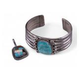 Sterling and Turquoise Signed Jewelry