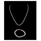 14K Pearl Bracelet & Freshwater Pearl Necklace