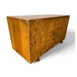 19th C Paint-Decorated Soft Wood Blanket Chest