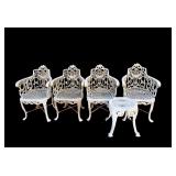 Antique Style White Patio Chair Set (5 Pcs)