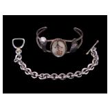 Sterling & 18K Toggle + Sterling Cuff Bracelet