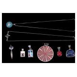 Vintage Sterling Silver & Stone Pendants (8 Pcs.)