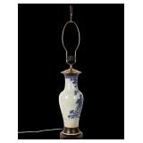 Asian Style Blue & White Porcelain Vase Lamp