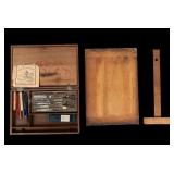 Antique Drafting Kit and Supplies