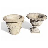 Large Cement Garden Urns (2)