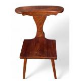 Teak & Metal Inlay Tri-Foot Prayer Chair