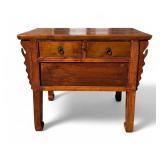Chinese 2-Drawer Server w/ Carved Accents