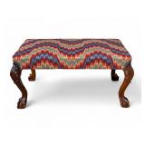 Chippendale Style Colorful Bench